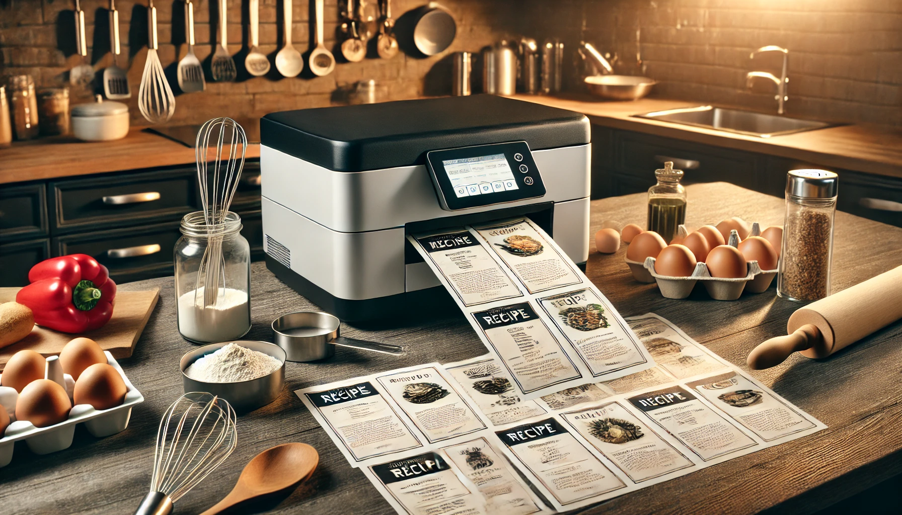 Print recipe cards in a printer