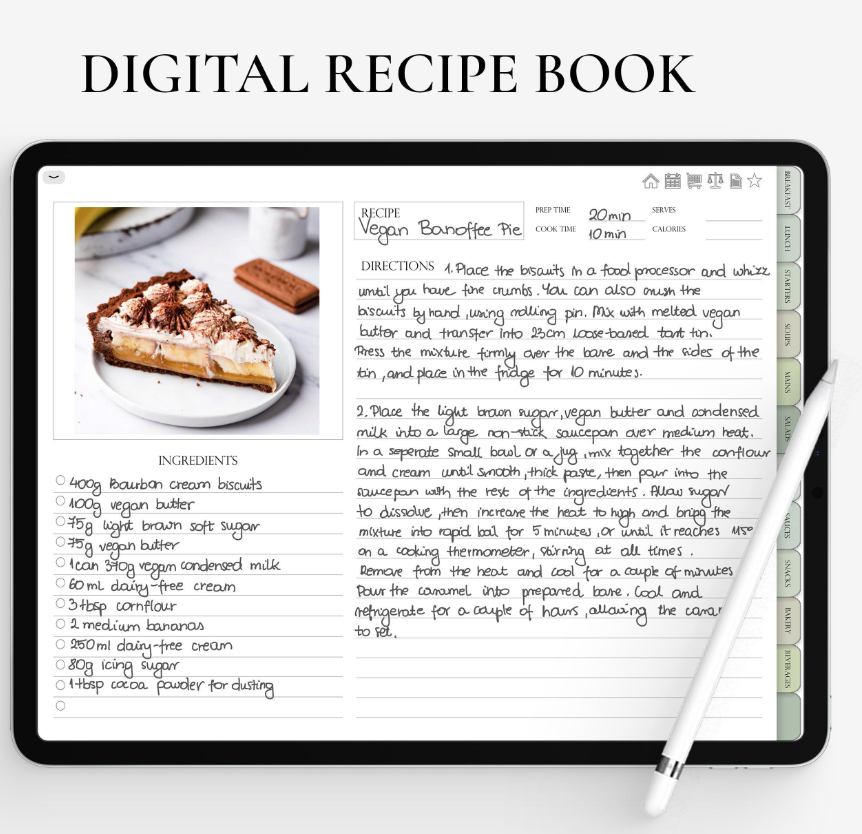 How to make a digital recipe book