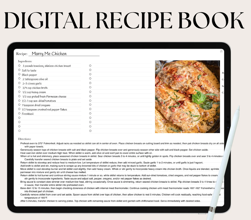 How to make a digital recipe book