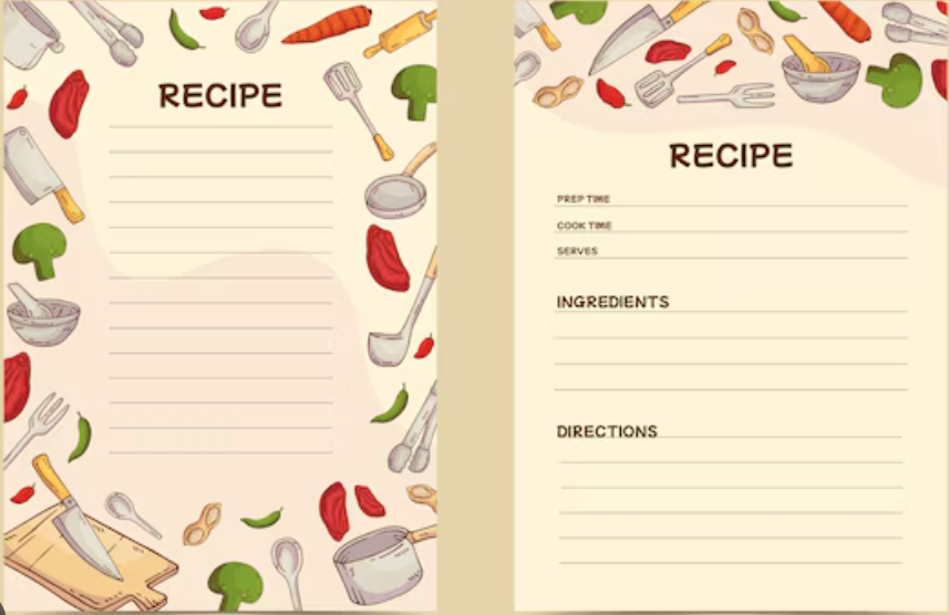 Print recipe cards in a printer